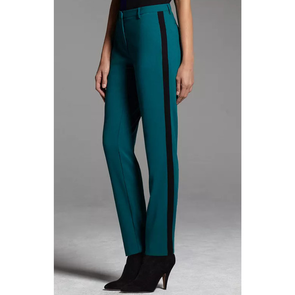 3-FOR-$30 Narciso Rodriguez DesigNation Sz 2 Crepe Tuxedo Pants Blue w/Stripe - Picture 11 of 11